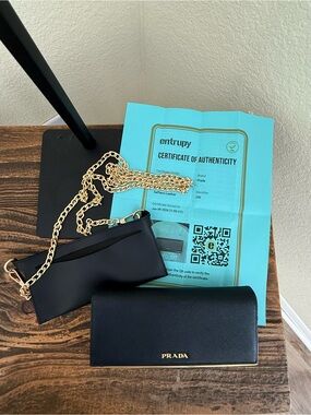 Prada Saffiano Leather Wallet with Cardholder and COA